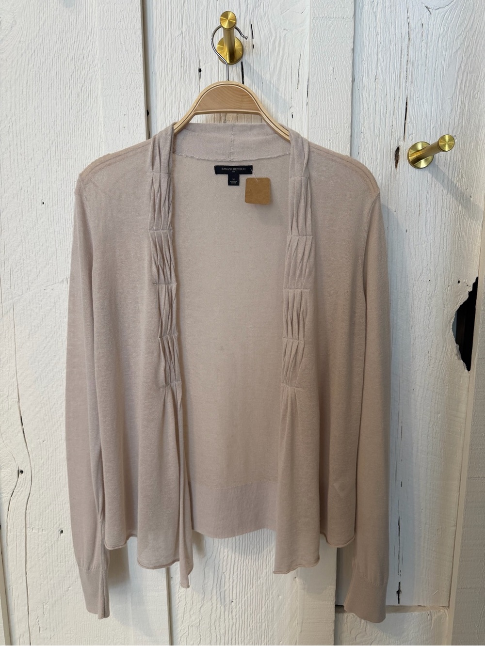 Banana Republic Beige Open-Front Cardigan
